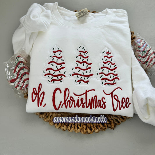 Embroidered “Oh, Christmas Tree” Sweatshirt