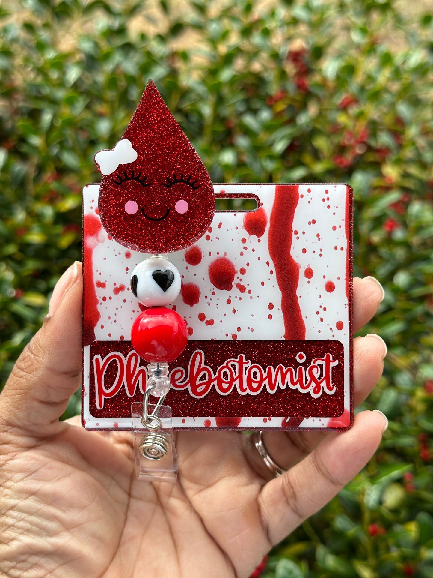 Blood Drop Badge Reel (phlebotomist)